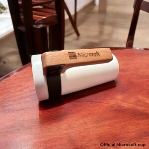 Microsoft Wooden Handle White Mug